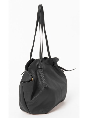 Lia Biassoni Leder-Schultertasche "Conza" in Schwarz - (B)60 x (H)33 x (T)15 cm