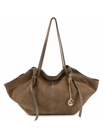 Lia Biassoni Leder-Shopper "Formone" in Taupe - (B)60 x (H)33 x (T)15 cm