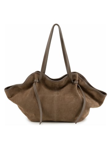 Lia Biassoni Leren shopper "Formone" taupe - (B)60 x (H)33 x (D)15 cm