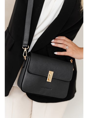 Lia Biassoni Leder-Umhängetasche in Schwarz - (B)22 x (H)16 x (T)7 cm