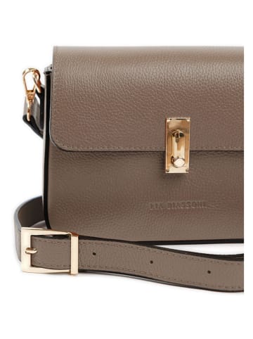 Lia Biassoni Leren schoudertas taupe - (B)22 x (H)16 x (D)7 cm