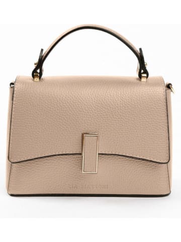 Lia Biassoni Leder-Henkeltasche "Fegana" in Beige - (B)20 x (H)14 x (T)8 cm