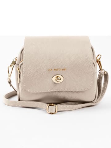 Lia Biassoni Leder-Umhängetasche "Raganello" in Beige - (B)23 x (H)20 x (T)9 cm