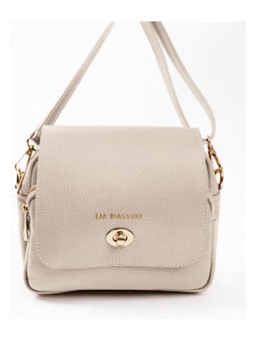Lia Biassoni Leder-Umhängetasche "Raganello" in Beige - (B)23 x (H)20 x (T)9 cm