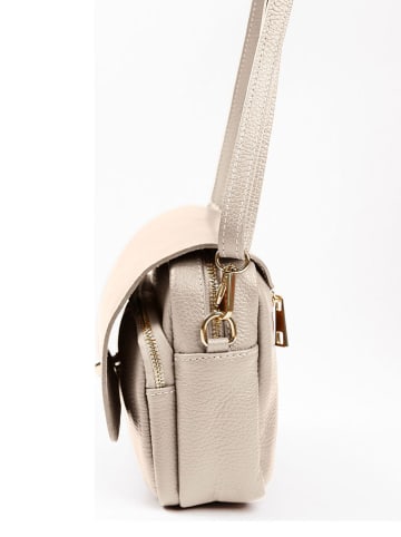 Lia Biassoni Leren schoudertas "Raganello" beige - (B)23 x (H)20 x (D)9 cm