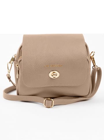 Lia Biassoni Leder-Umhängetasche "Raganello" in Beige - (B)23 x (H)20 x (T)9 cm