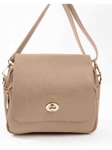 Lia Biassoni Leder-Umhängetasche "Raganello" in Beige - (B)23 x (H)20 x (T)9 cm