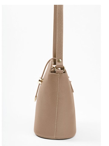 Lia Biassoni Skórzana torebka "Cerfone" w kolorze beżowym - 24 x 22 x 10 cm