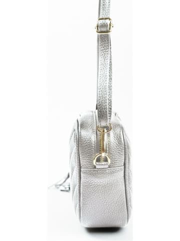 Lia Biassoni Leren schoudertas "Mavigliano" zilverkleurig - (B)22 x (H)16 x (D)7 cm