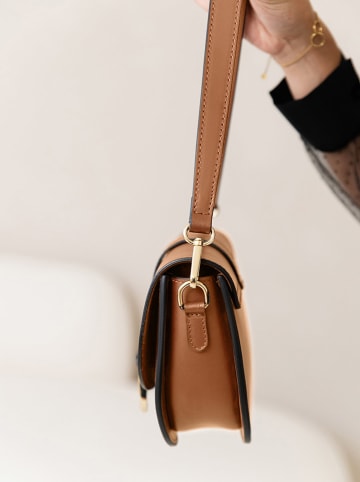 Lia Biassoni Leren schoudertas "MIsegna" camel - (B)22 x (H)17 x (D)8 cm