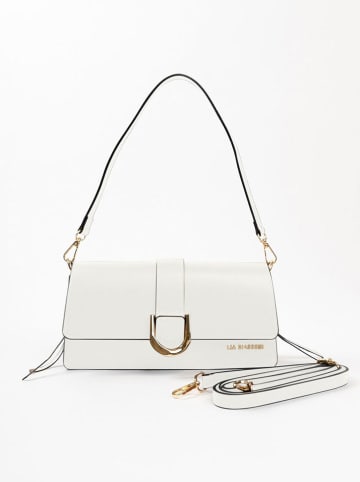 Lia Biassoni Leder-Schultertasche "Saraceno" in Weiß - (B)27 x (H)14 x (T)6 cm