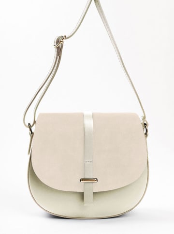 Lia Biassoni Leder-Umhängetasche "Corsalone" in Beige - (B)23 x (H)20 x (T)6 cm