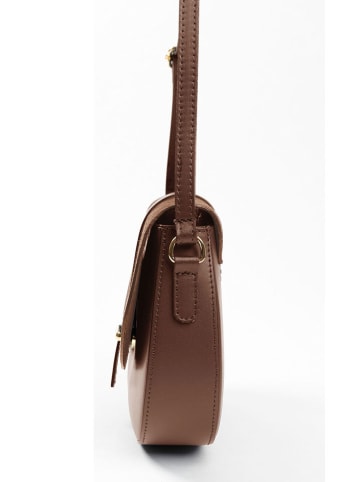 Lia Biassoni Leder-Umhängetasche "Corsalone" in Braun - (B)23 x (H)20 x (T)6 cm