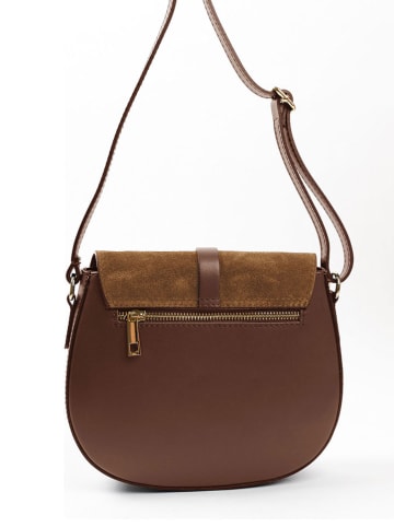 Lia Biassoni Leren schoudertas "Corsalone" bruin - (B)23 x (H)20 x (D)6 cm