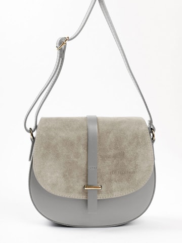 Lia Biassoni Leder-Umhängetasche "Corsalone" in Grau - (B)23 x (H)20 x (T)6 cm