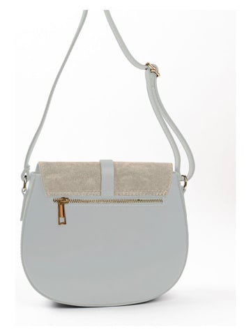 Lia Biassoni Leren schoudertas "Corsalone" grijs - (B)23 x (H)20 x (D)6 cm