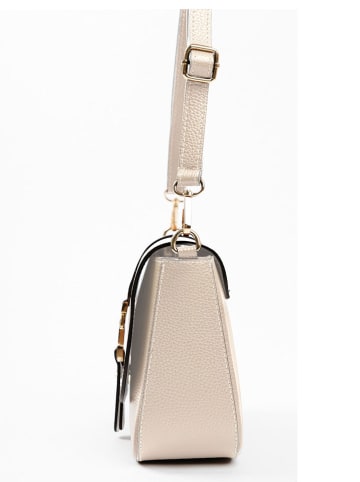 Lia Biassoni Leren schoudertas "Follone" beige - (B)24 x (H)18 x (D)8 cm