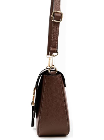 Lia Biassoni Leder-Umhängetasche "Follone" in Braun - (B)24 x (H)18 x (T)8 cm
