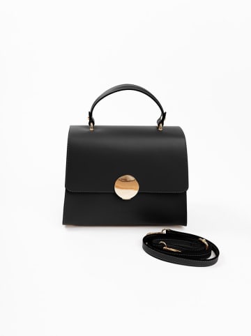 Lia Biassoni Leren handtas "Ensa" zwart - (B)26 x (H)22 x (D)12 cm