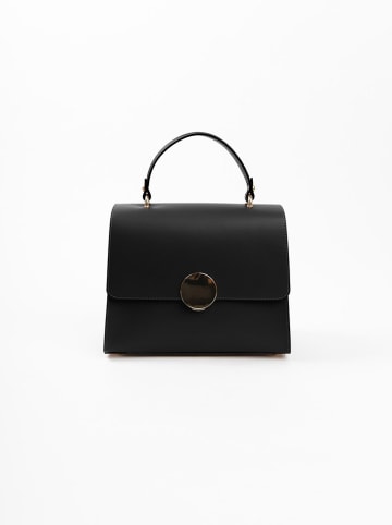Lia Biassoni Leder-Henkeltasche "Ensa" in Schwarz - (B)26 x (H)22 x (T)12 cm