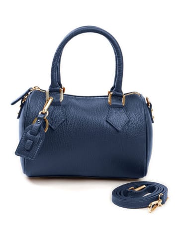 Lia Biassoni Leren handtas donkerblauw - (B)22 x (H)17 x (D)13 cm