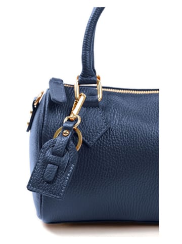 Lia Biassoni Leren handtas donkerblauw - (B)22 x (H)17 x (D)13 cm