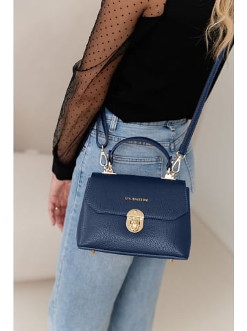 Lia Biassoni Skórzana torebka "Calopinace" w kolorze granatowym - 23 x 16 x 12 cm