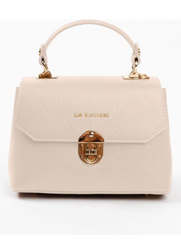 Lia Biassoni Leder-Henkeltasche "Calopinace" in Beige - (B)23 x (H)16 x (T)12 cm