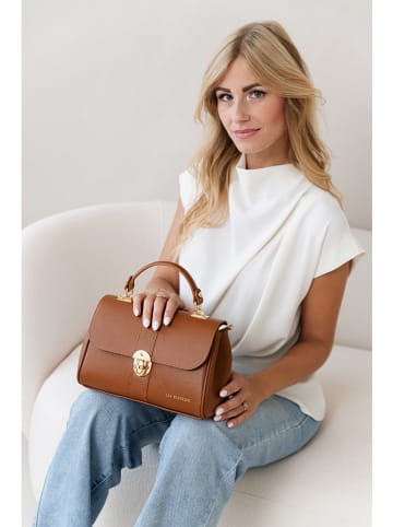 Lia Biassoni Leren handtas lichtbruin - (B)27 x (H)19 x (D)13 cm