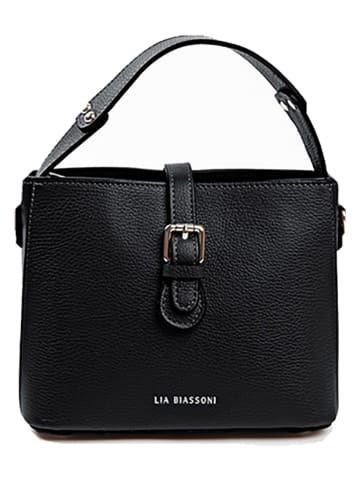 Lia Biassoni Leren handtas zwart - (B)25 x (H)20 x (D)12 cm