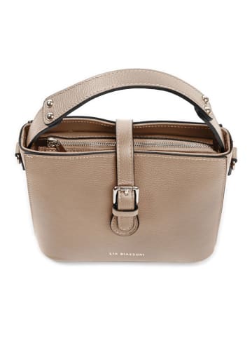Lia Biassoni Leren handtas "Sinello" taupe - (B)25 x (H)20 x (D)12 cm