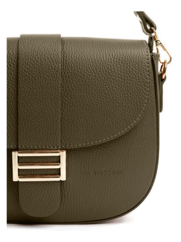 Lia Biassoni Skórzana torebka w kolorze khaki - 27 x 22 x 7 cm