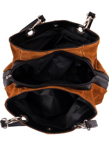 Lia Biassoni Leder-Schultertasche in Hellbraun - (B)32 x (H)20 x (T)14 cm