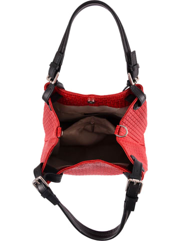 Lia Biassoni Skórzana torebka w kolorze czerwonym - 34 x 29 x 21 cm