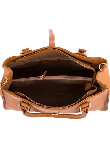 Lia Biassoni Leren handtas cognackleurig - (B)35 x (H)25 x (D)11 cm