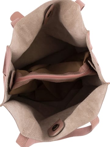 Lia Biassoni Leder-Schultertasche in Rosa - (B)34 x (H)28 x (T)12 cm