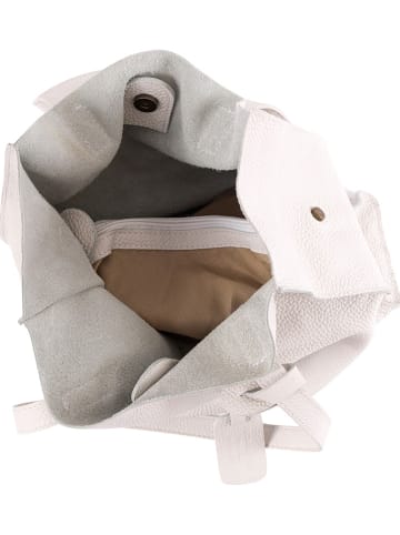 Lia Biassoni Leren schoudertas "Busento" wit - (B)34 x (H)28 x (D)12 cm