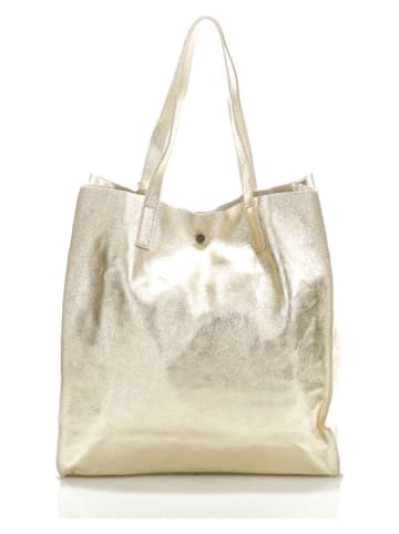 Lia Biassoni Leren schoudertas "Busento" goudkleurig - (B)28 x (H)34 x (D)12 cm