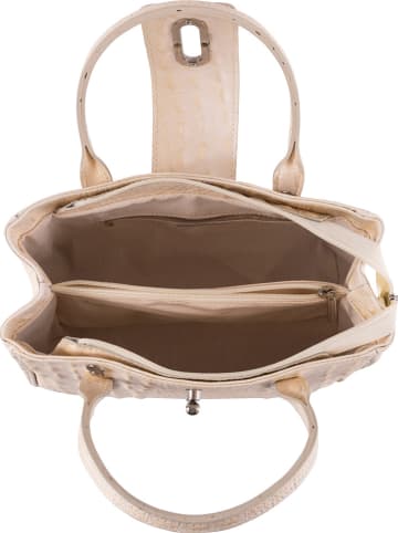 Lia Biassoni Leren handtas beige - (B)26 x (H)17 x (D)12 cm