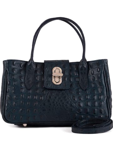 Lia Biassoni Leren handtas donkerblauw - (B)26 x (H)17 x (D)12 cm