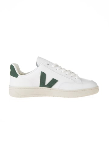 Veja Leder-Sneakers "V 12" in Weiß/ Grün
