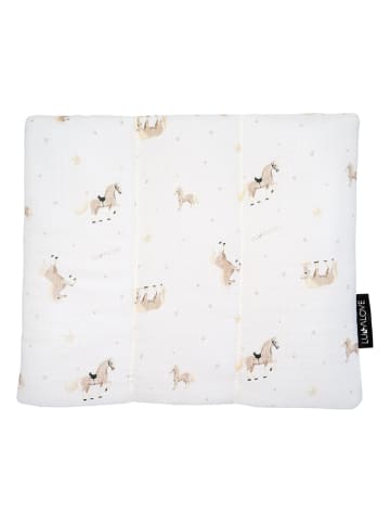 Lullalove Poduszka muślinowa "Horses" w kolorze białym
