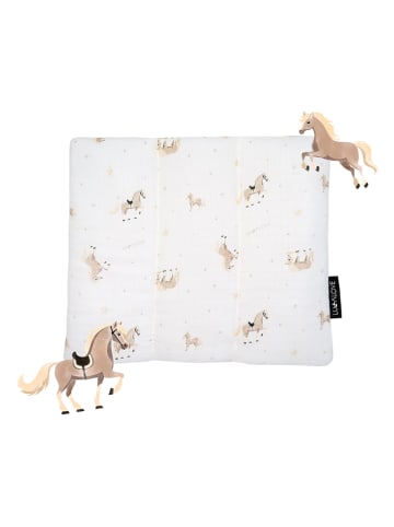 Lullalove Poduszka muślinowa "Horses" w kolorze białym