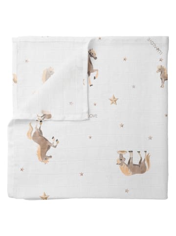 Lullalove 2tlg. Set: Haarbürste & Spucktücher in Natur/ Weiß