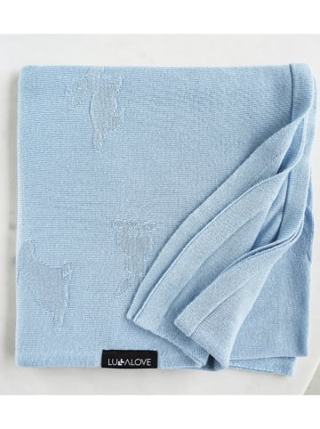 Lullalove Kocyk w kolorze błękitnym - 100 x 80 cm