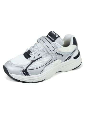 Levi´s Leren sneakers wit/zwart/zilverkleurig