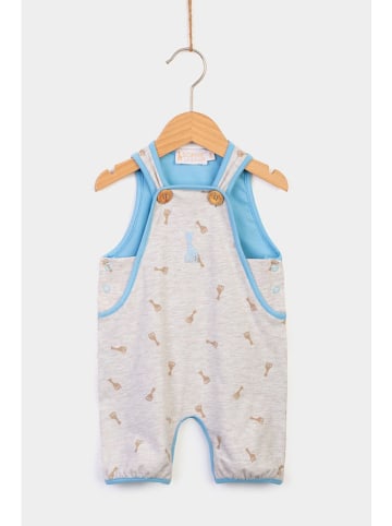 Sophie la Girafe Latzhose in Grau/ Hellblau