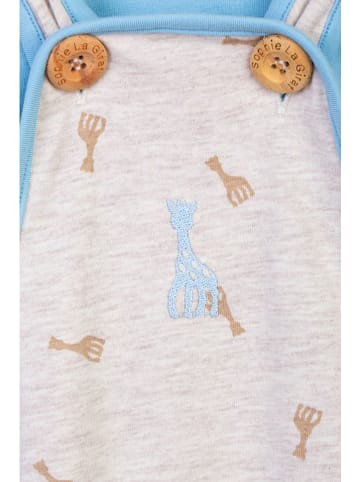 Sophie la Girafe Latzhose in Grau/ Hellblau
