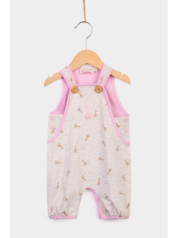 Sophie la Girafe Latzhose in Grau/ Rosa