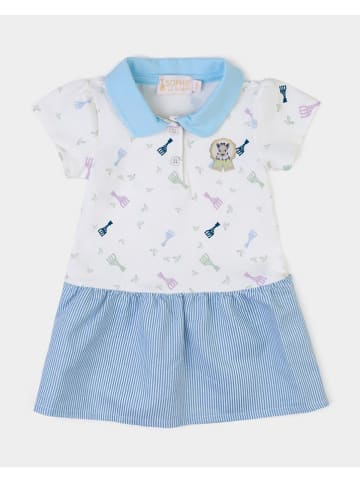 Sophie la Girafe Kleid in Weiß/ Hellblau